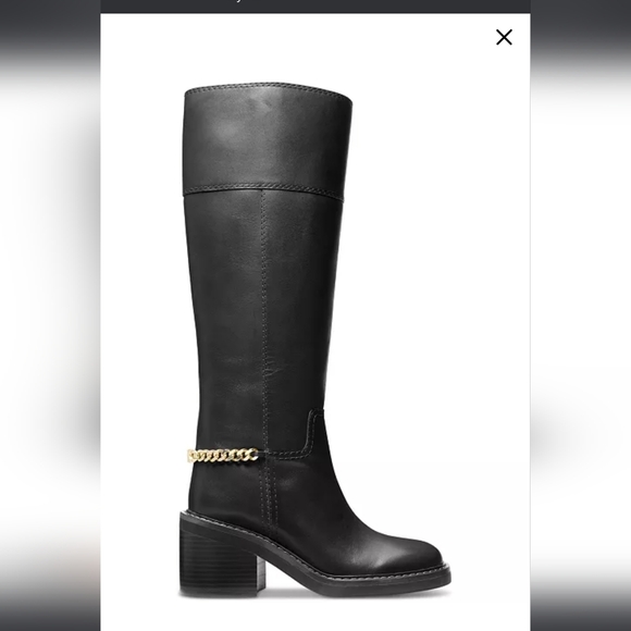 Michael Kors Black and Silver Heeled Boots - Picture 1 of 5
